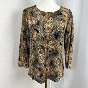 VTG Notations Top Womens Small Floral Textured Knit Whimsigoth Y2K Maximalist